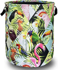 Funny Tropical Birds Laundry Basket Foldable by SELIONLIKN