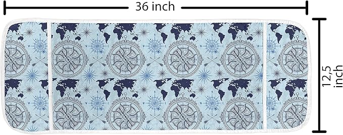Ambesonne Compass Microwave Oven Cover, World Map Pattern Vintage Inspirations - Image 2