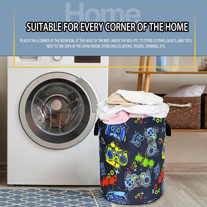 Game Laundry Basket Gamer Game Controller Foldable Waterproof Oxford Cloth - Image 8