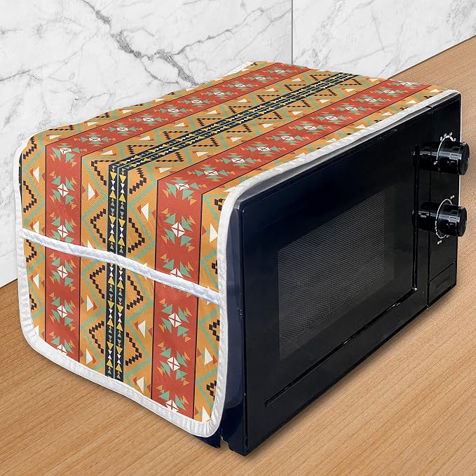 Ambesonne Abstract Microwave Oven Cover, Colorful Geometric Pattern of Bohemian by Ambesonne