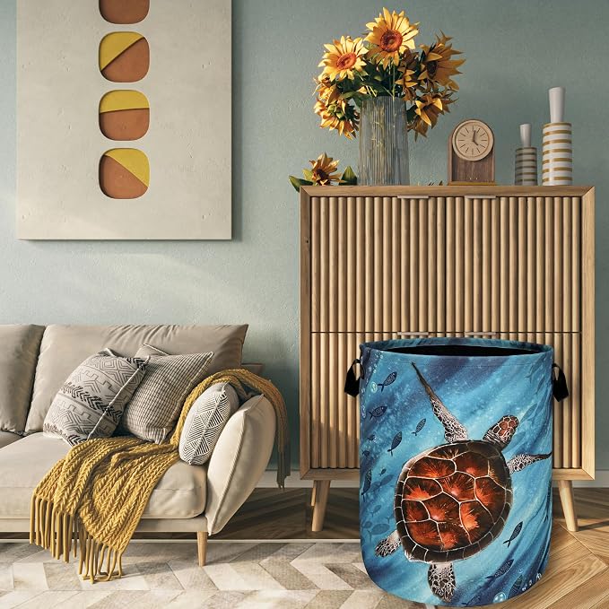 Sea Turtle Laundry Basket Foldable - Image 7
