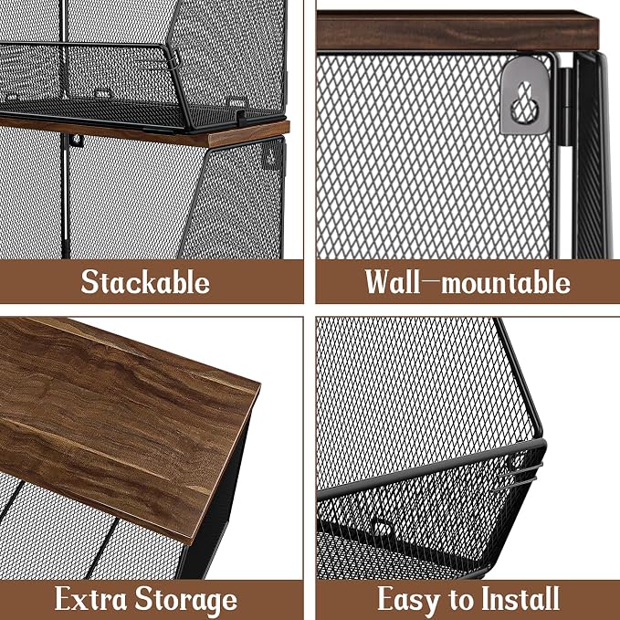 3-Pack Stackable Wire Basket - Image 4