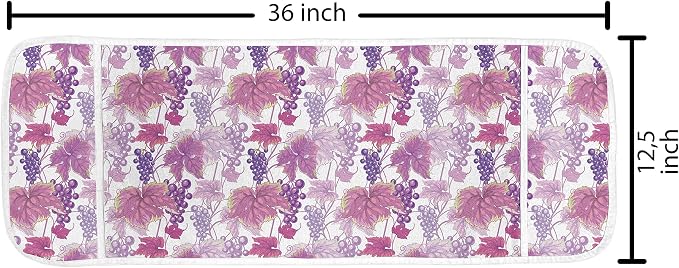 Lunarable Vineyard Microwave Oven Cover, Vivid Different Type of Grape Leaves - Image 2