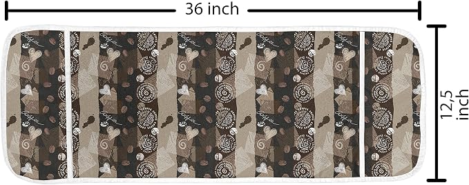 Ambesonne Brown Microwave Oven Cover, Coffee Typography Hearts and Beans on - Image 2