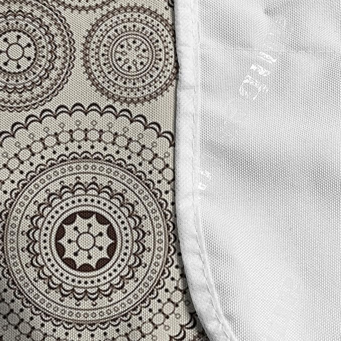 Ambesonne Beige Microwave Oven Cover, Abstract Ornate Circular Composition Lace - Image 4