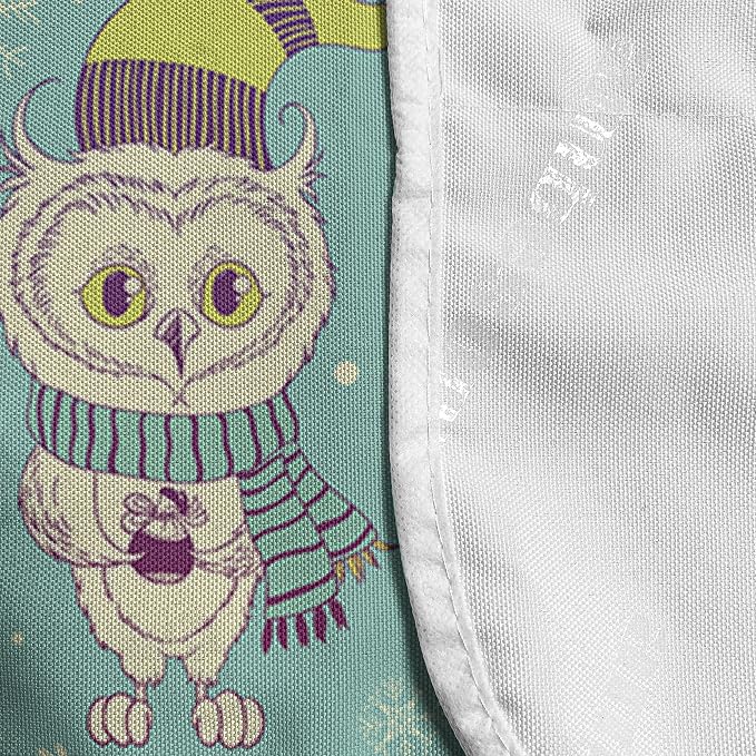 Ambesonne Owl Print Microwave Oven Cover, New Year Winter Themed Pattern - Image 4