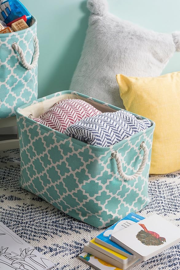 DII Polyester Container with Handles, Lattice Storage Bin - Image 5