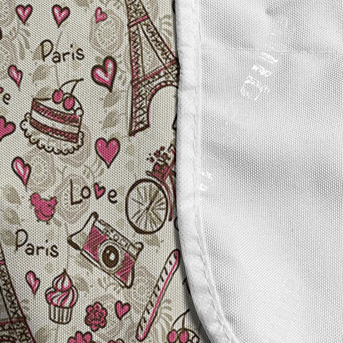 Ambesonne Romantic Microwave Oven Cover, Europe French Paris Themed Eiffel - Image 4