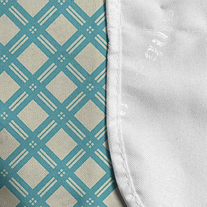 Ambesonne Retro Microwave Oven Cover, Aqua Colored Monochrome Checked Pattern - Image 4