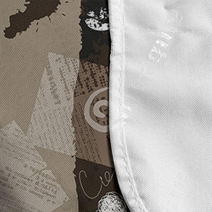 Ambesonne Brown Microwave Oven Cover, Coffee Typography Hearts and Beans on - Image 4