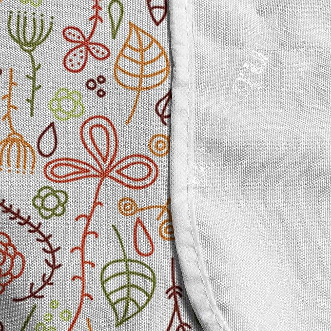 Ambesonne Nature Microwave Oven Cover, Autumn Leaves Hand Drawn Colorful Lines - Image 4