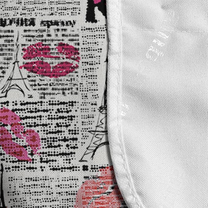 Ambesonne Paris Microwave Oven Cover, Eifel Tower Sketches and Lipstick Kises - Image 4