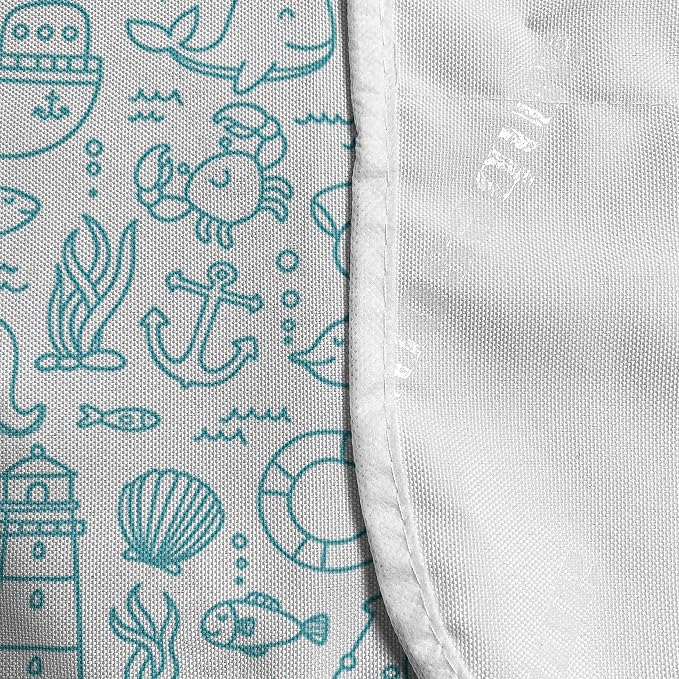 Ambesonne Octopus Ship Microwave Oven Cover, Doodle Turtle Nautical Sea - Image 4
