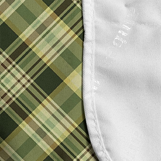 Ambesonne Green and Brown Microwave Oven Cover, Diagonal Checkered Pattern - Image 4
