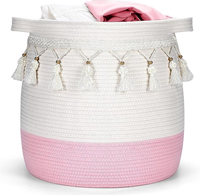 Large Cotton Rope Basket, Woven Storage Basket by childishness+ndup