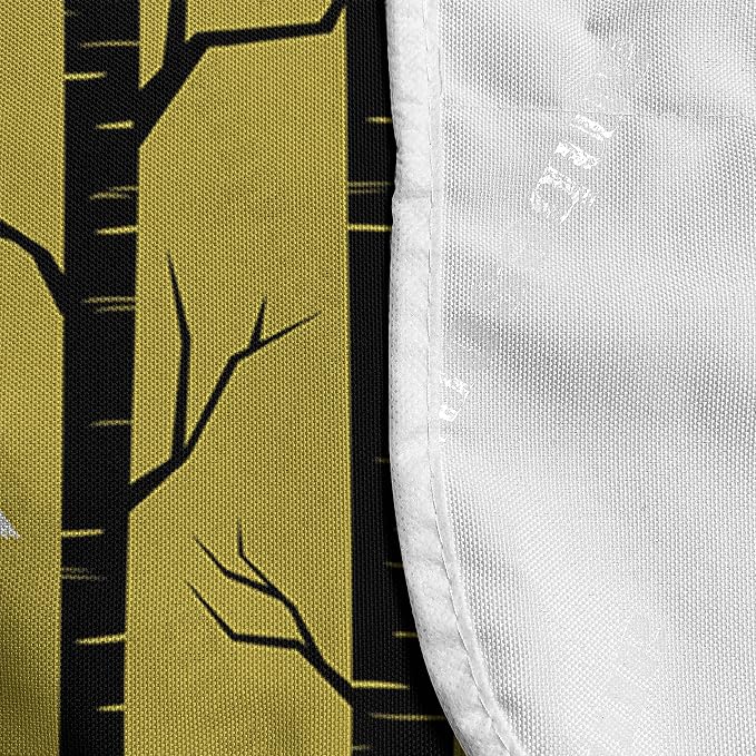 Lunarable Yellow Microwave Oven Cover, Modern Artdeco Style Design Forest - Image 4