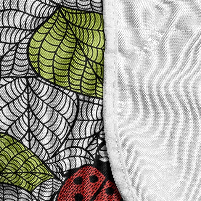 Ambesonne Ladybugs Microwave Oven Cover, Ecological Fresh Leaves and Ladybugs - Image 4