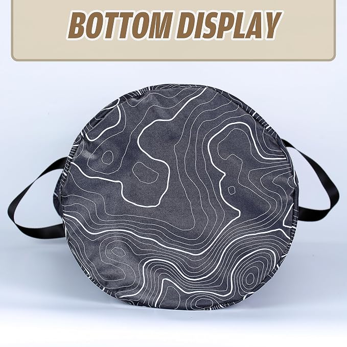 Topographic Map Laundry Basket Topography Pattern Foldable Oxford Cloth Funny - Image 4