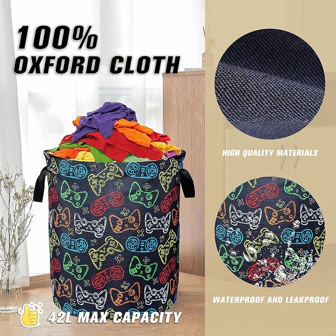 Color Game Machine Laundry Basket Funny Foldable Waterproof Oxford Cloth Tote - Image 7
