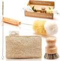 Bamboo Dish Brush Set – Eco Kitchen Cleaning Kit | Bottle Brush, Straw Brush by Linea+Gear