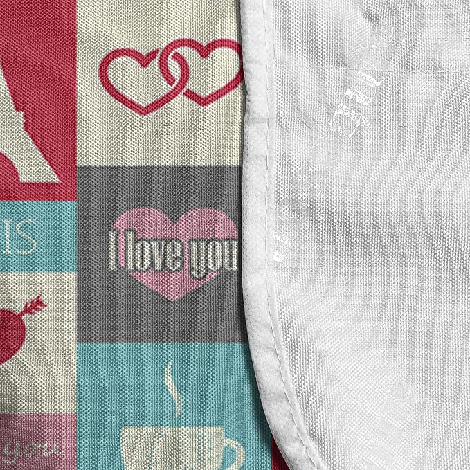 Ambesonne Paris Microwave Oven Cover, Coffee and Love Eiffel Tower in Squared - Image 4