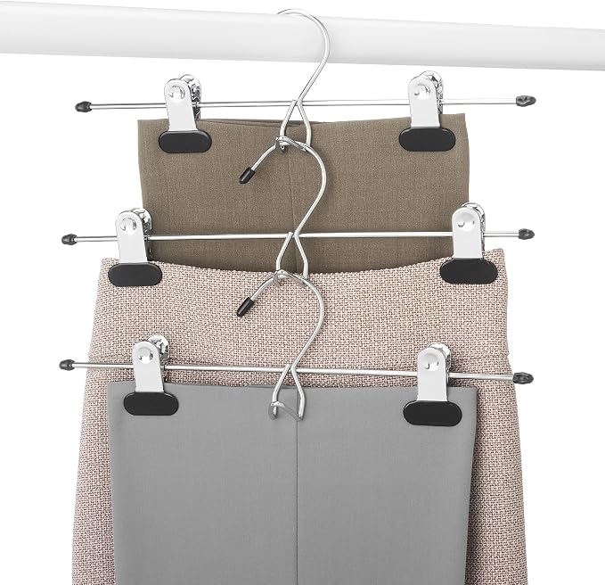Whitmor Add Chrome/Black Skirt & Slack Hangers - Image 2