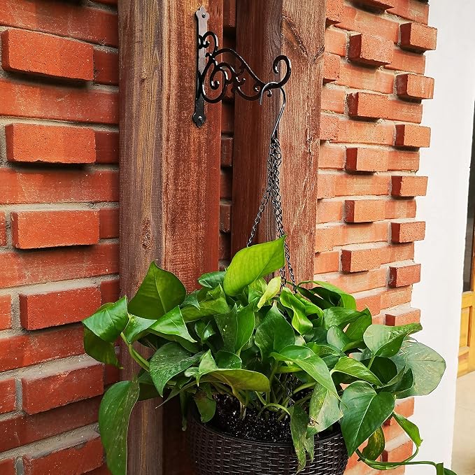 N+A Sunshine Iron Metal Hanging Planter Bracket, 2 Pack Wall Hooks - Image 4