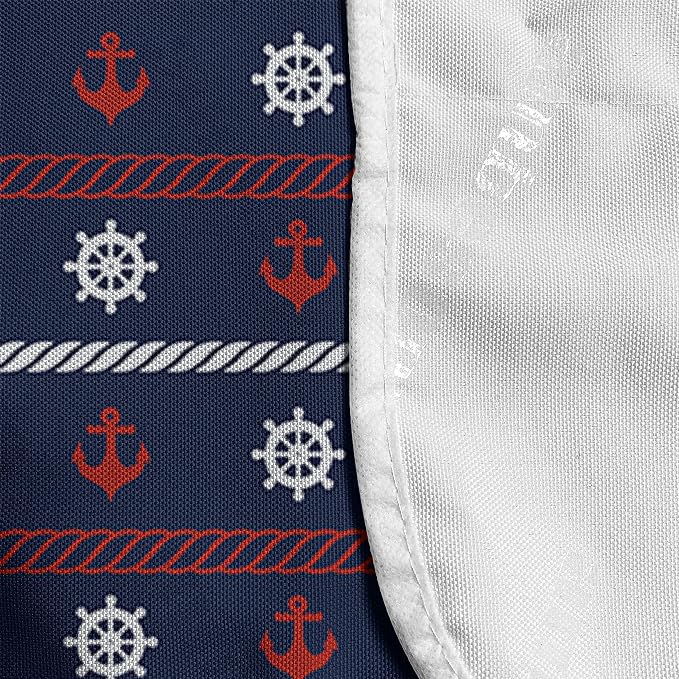 Ambesonne Navy Blue Microwave Oven Cover, Horizontal Borders - Image 4