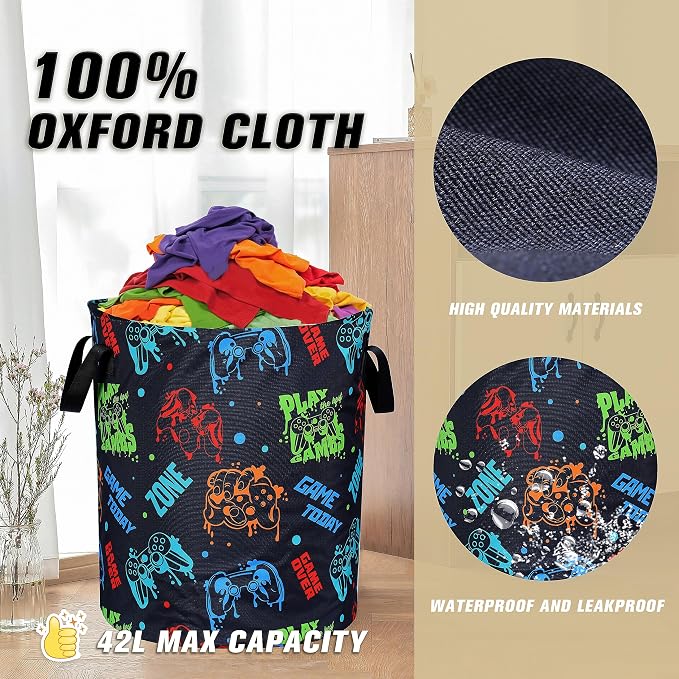 Game Machine Laundry Basket Funny Color Foldable Oxford Cloth Tote Bag Laundry - Image 7