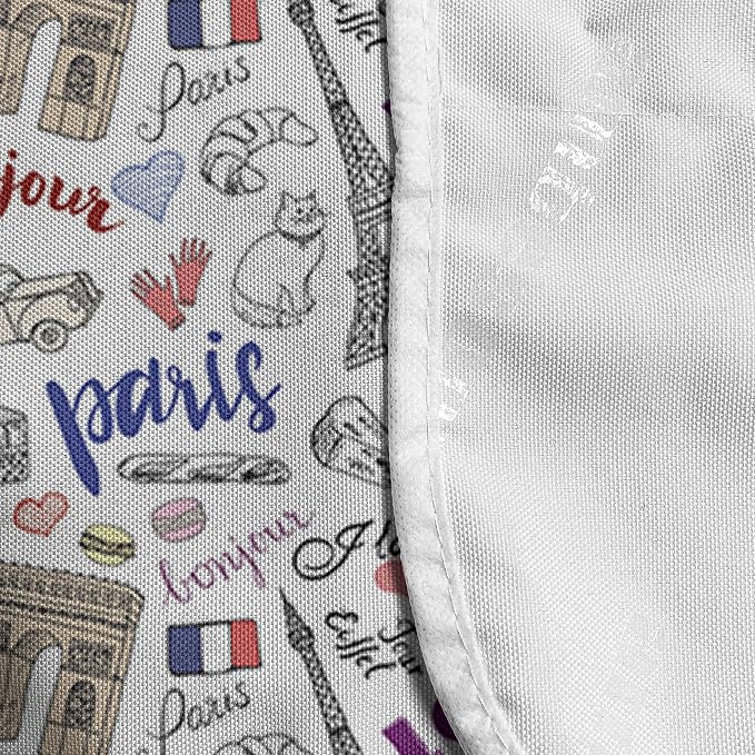 Lunarable Eiffel Tower Microwave Oven Cover, Triumf Arch Fashion Shoes Gloves - Image 3
