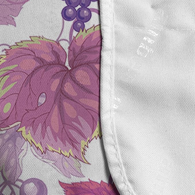 Lunarable Vineyard Microwave Oven Cover, Vivid Different Type of Grape Leaves - Image 4